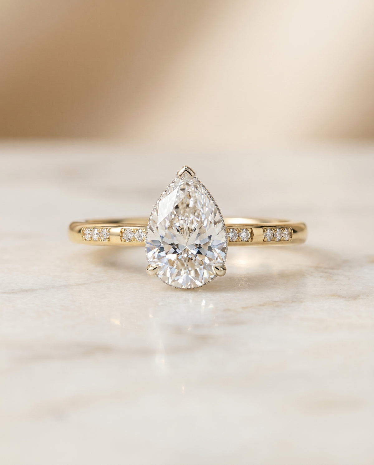 The Wanda princess engagement ring setting in 18K Yellow Gold | RockHer