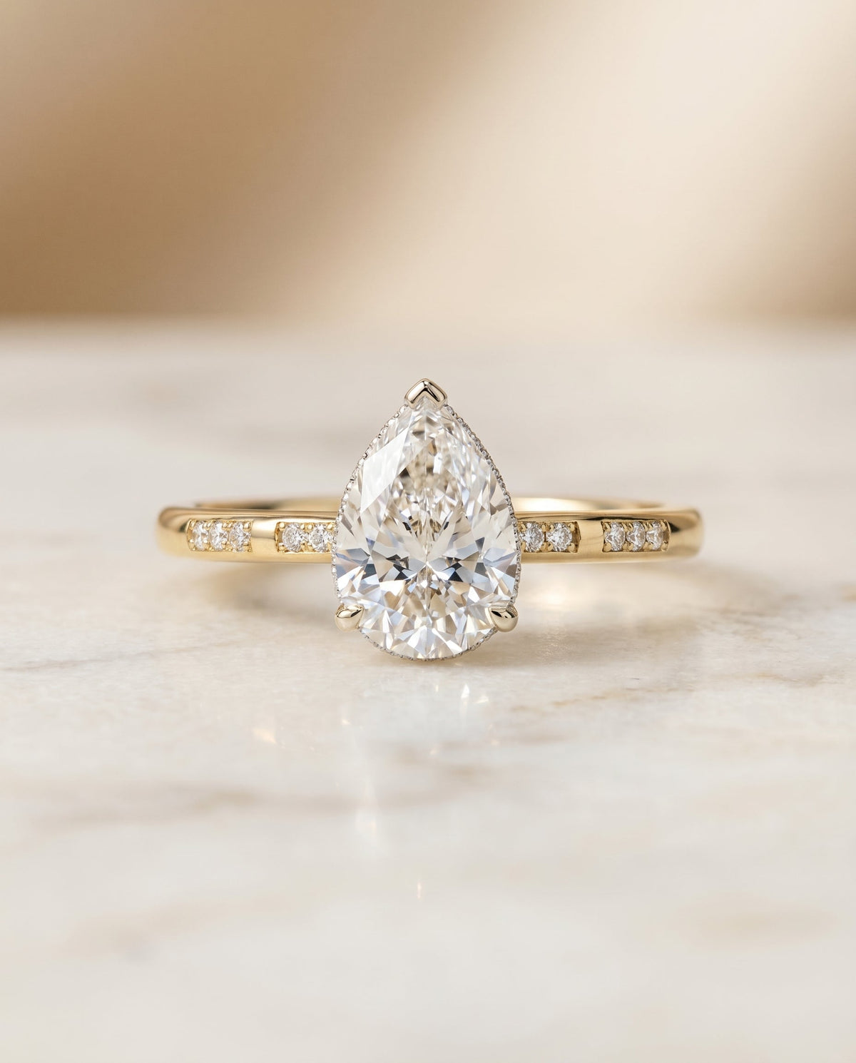 The Wanda princess engagement ring setting in 18K Yellow Gold | RockHer