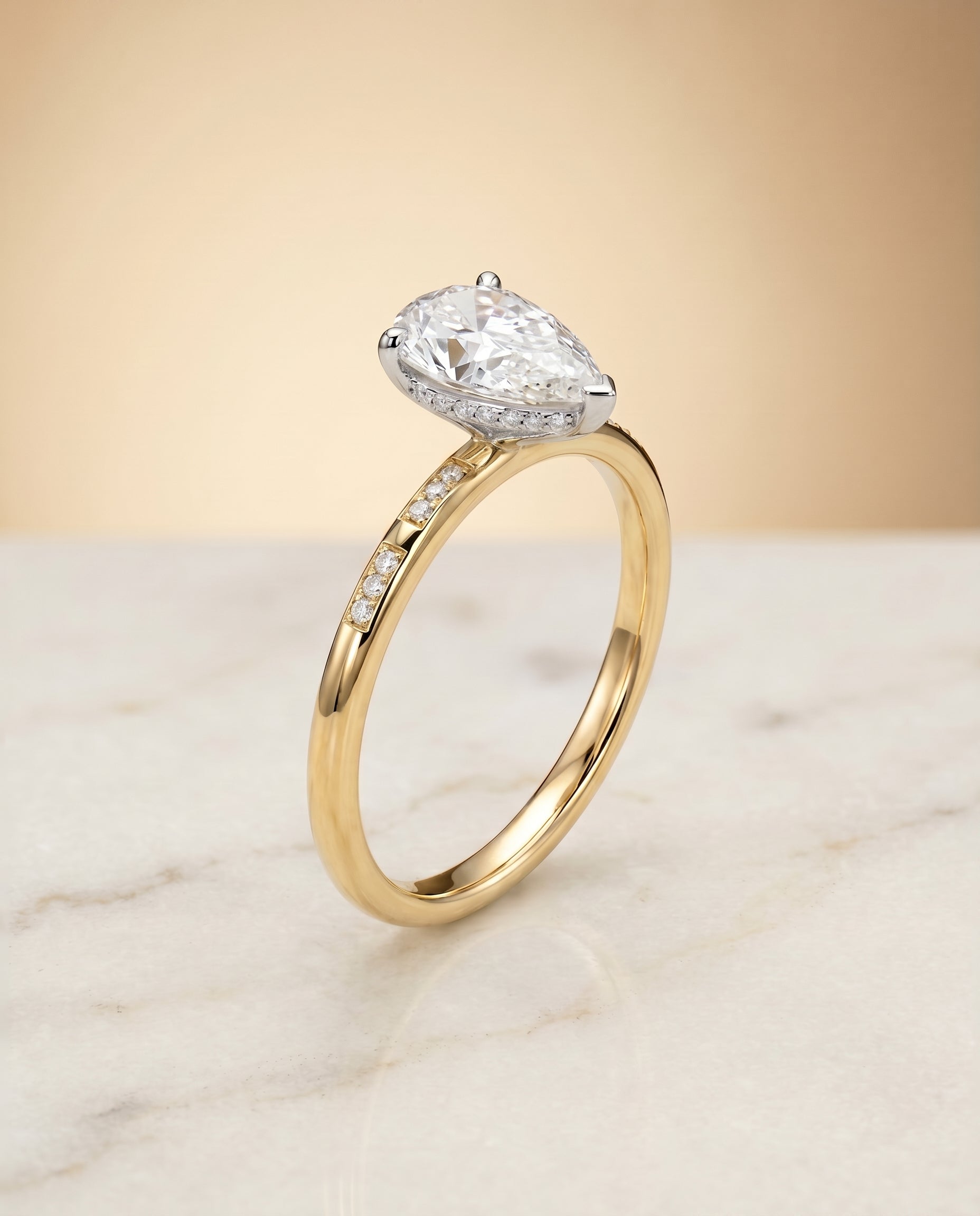 The Wanda setting for princess diamonds, made to order in 18K Yellow Gold | RockHer