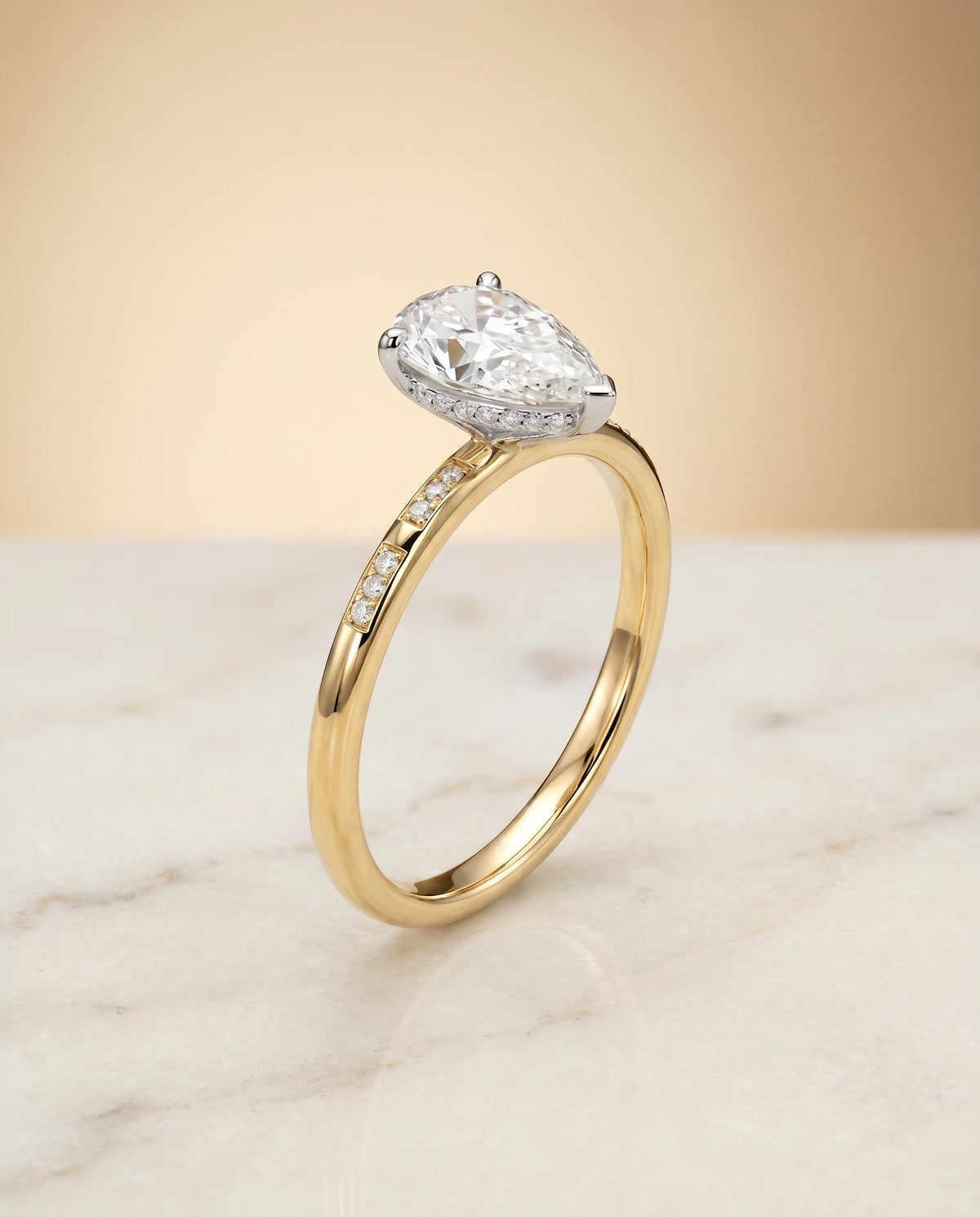 The Wanda setting for princess diamonds, made to order in 18K Yellow Gold | RockHer