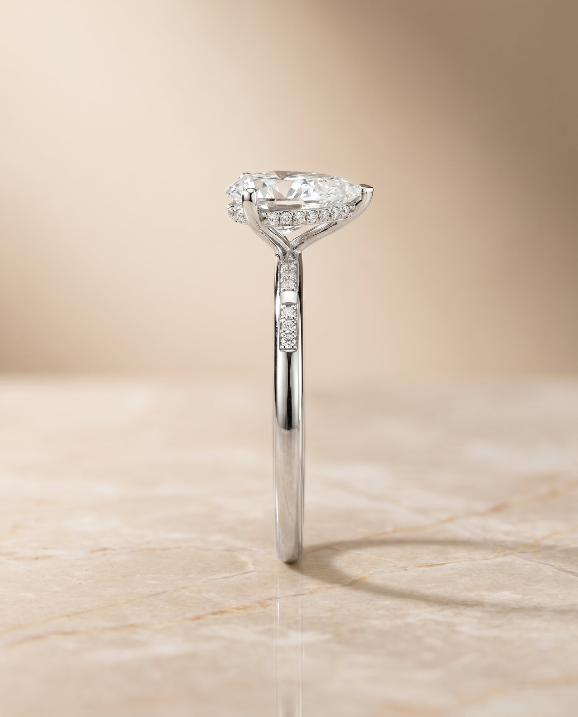 The Wanda setting for princess diamonds, made to order in Platinum | RockHer
