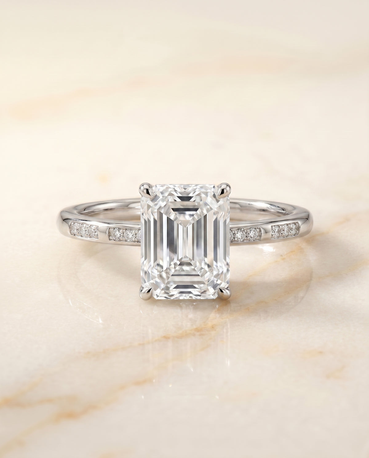 The Wanda radiant engagement ring setting in Platinum | RockHer