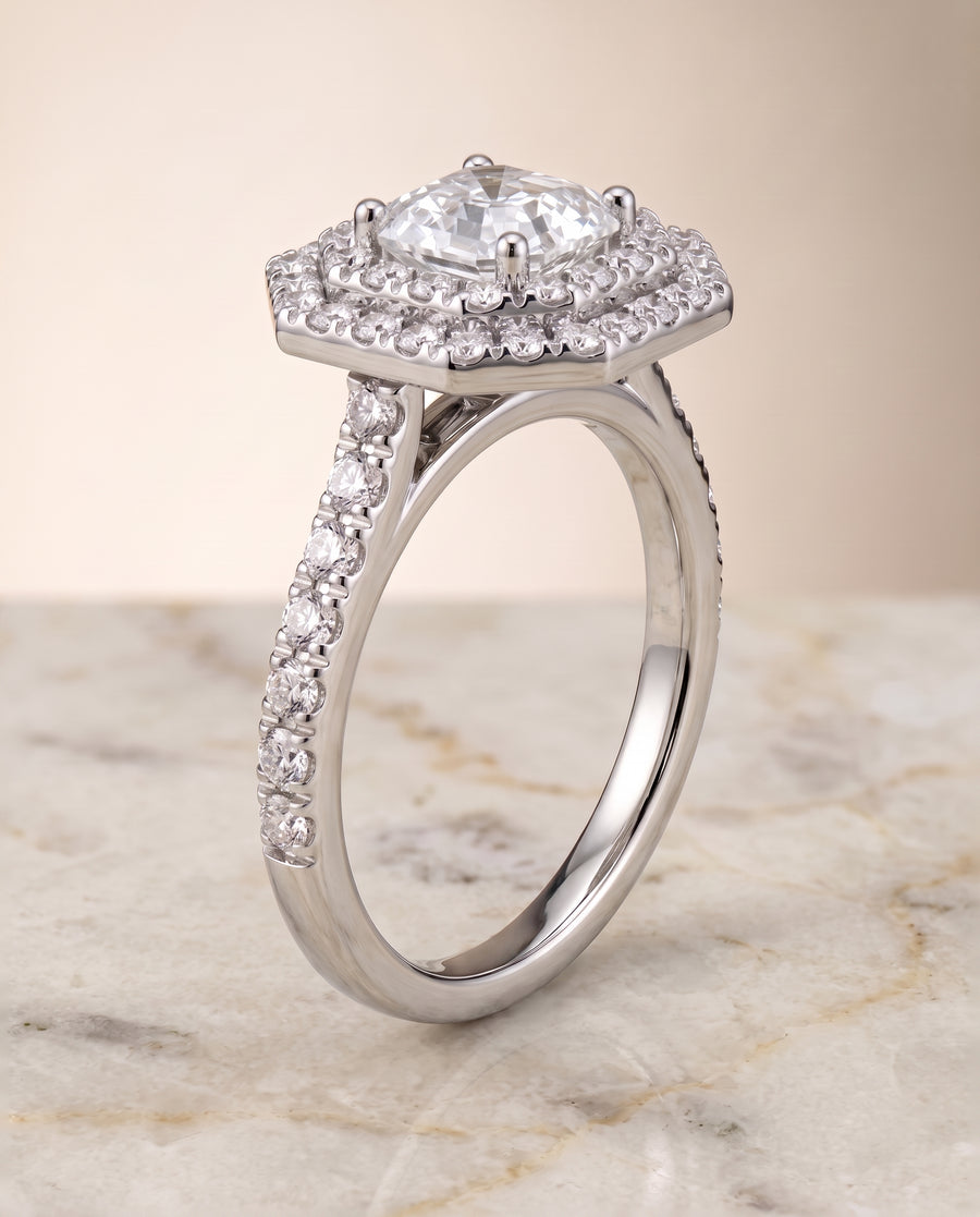 The Whitney Engagement Ring, made to order in our Los Angeles atelier