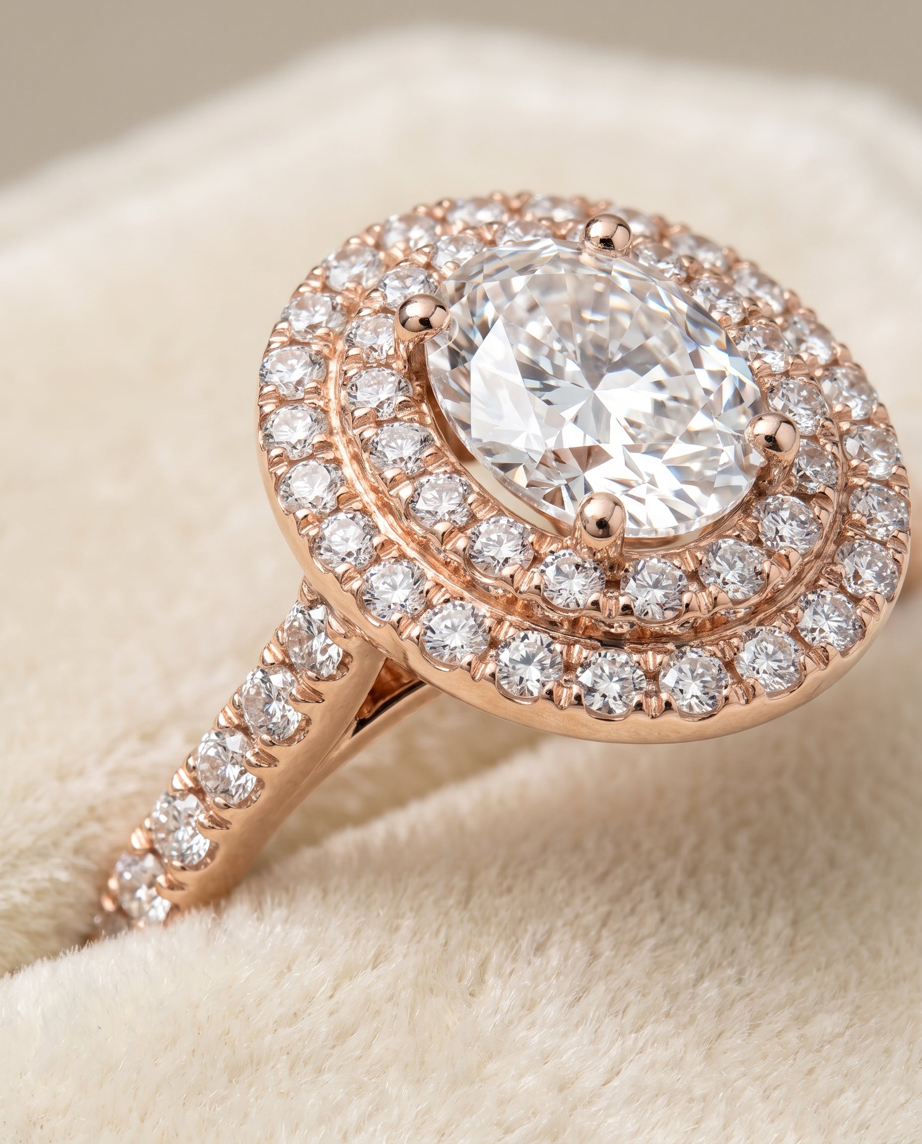 14K Rose Gold band of The Whitney oval engagement ring setting | RockHer