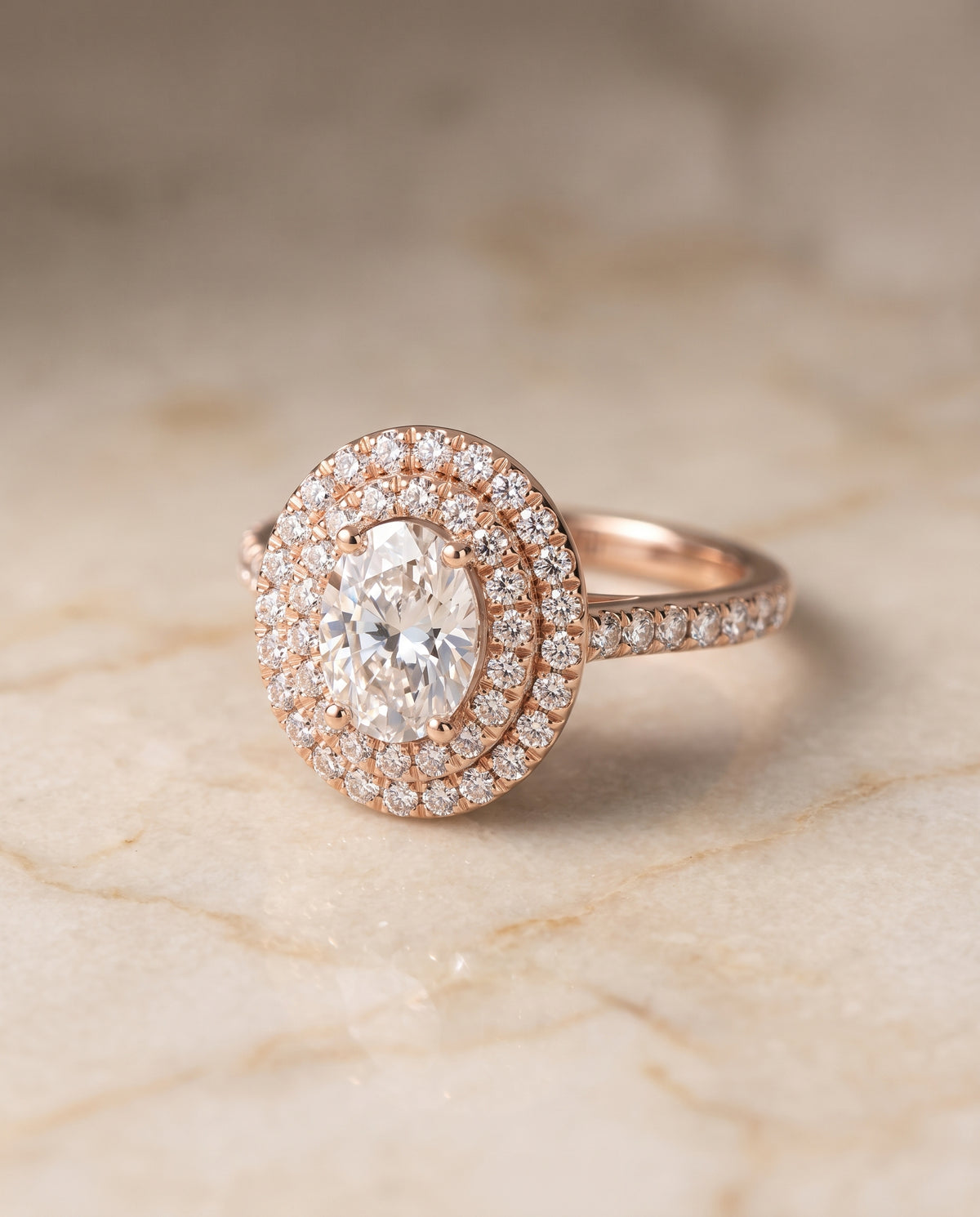 The Whitney oval engagement ring setting in 14K Rose Gold | RockHer