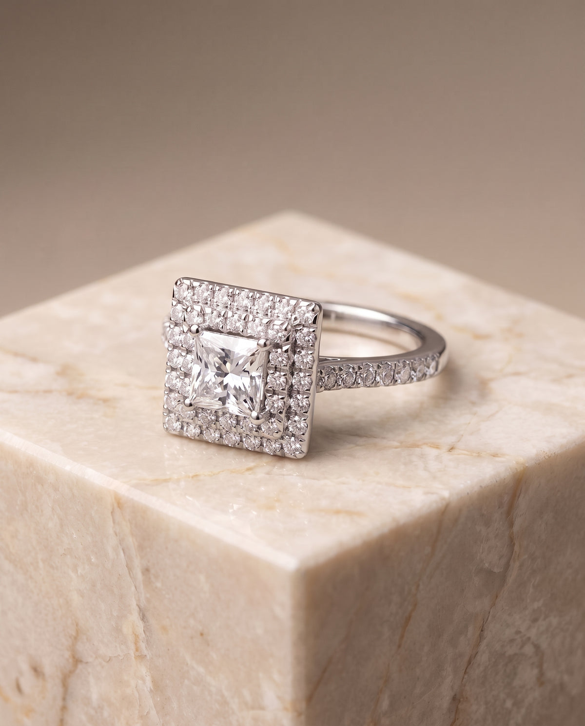 The Whitney princess engagement ring setting in Platinum | RockHer