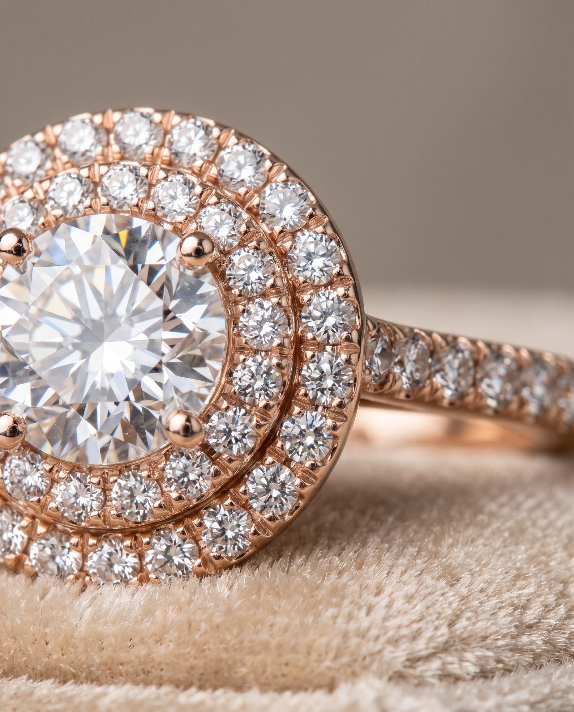 14K Rose Gold band of The Whitney round engagement ring setting | RockHer