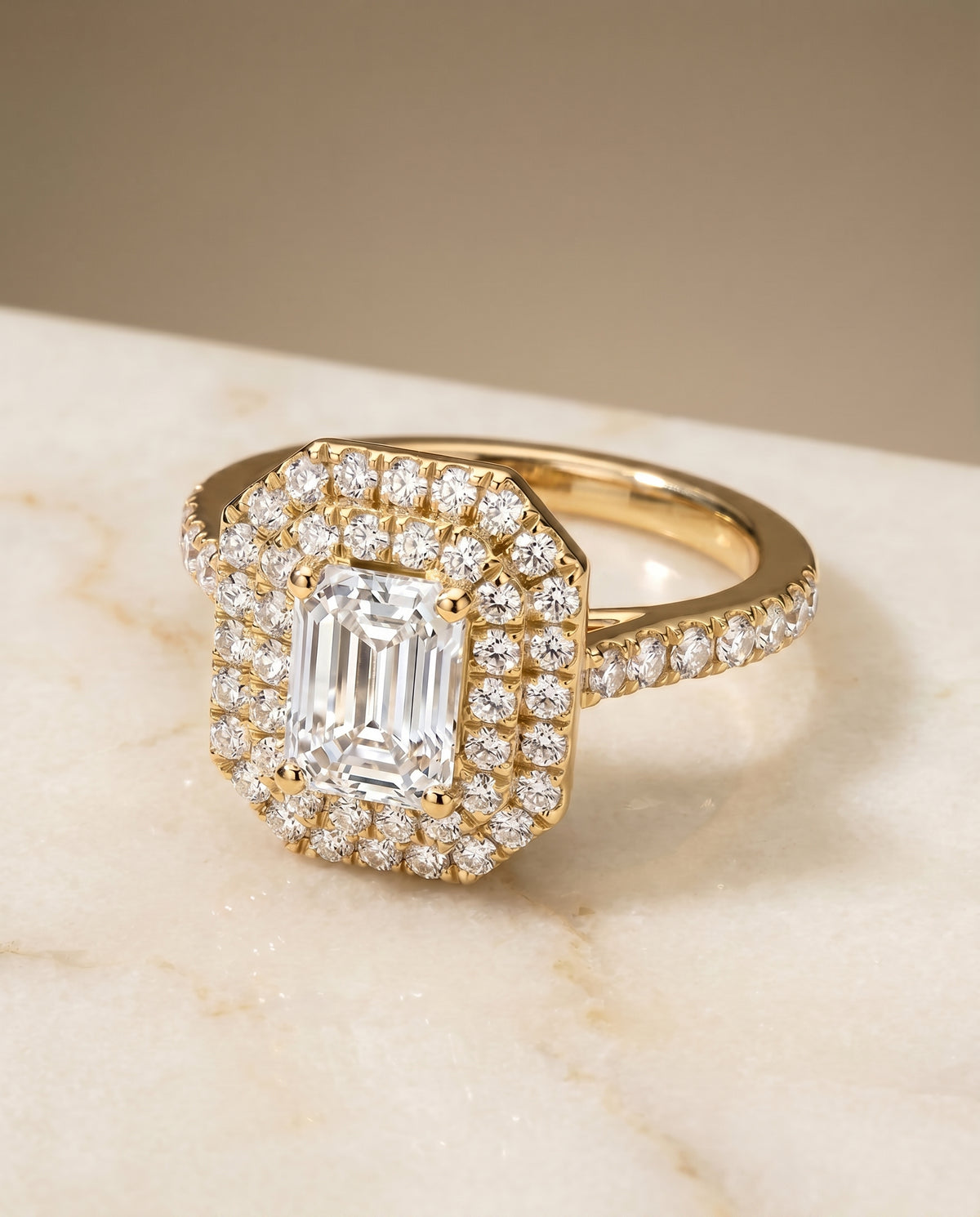 The Whitney emerald engagement ring setting in 18K Yellow Gold | RockHer