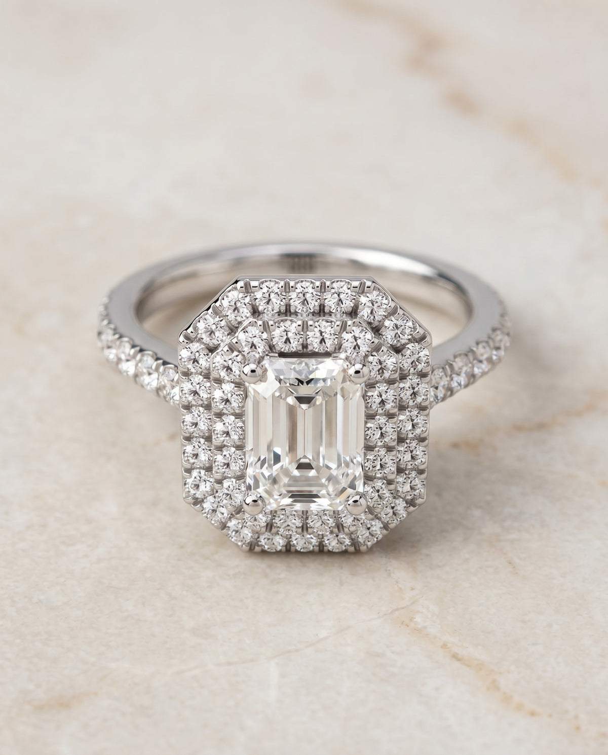 The Whitney emerald engagement ring setting in Platinum | RockHer