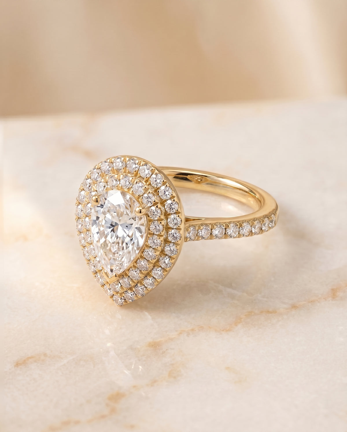 The Whitney pear engagement ring setting in 18K Yellow Gold | RockHer