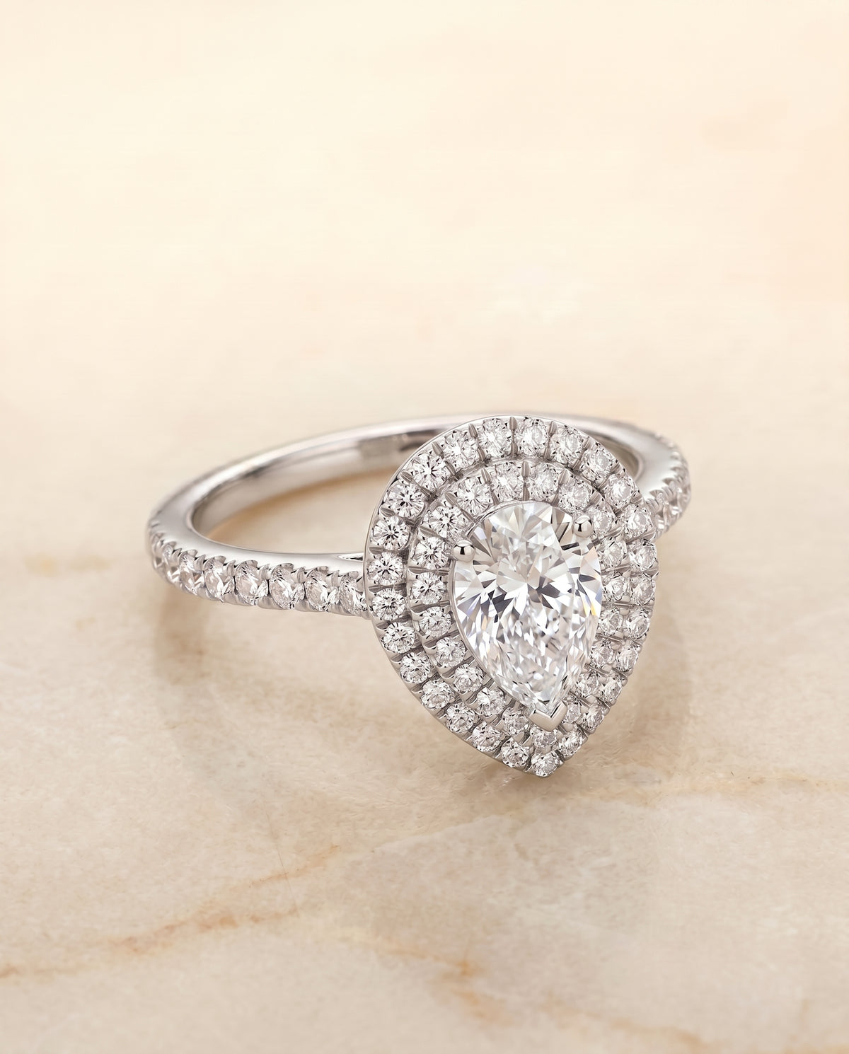 The Whitney pear engagement ring setting in Platinum | RockHer
