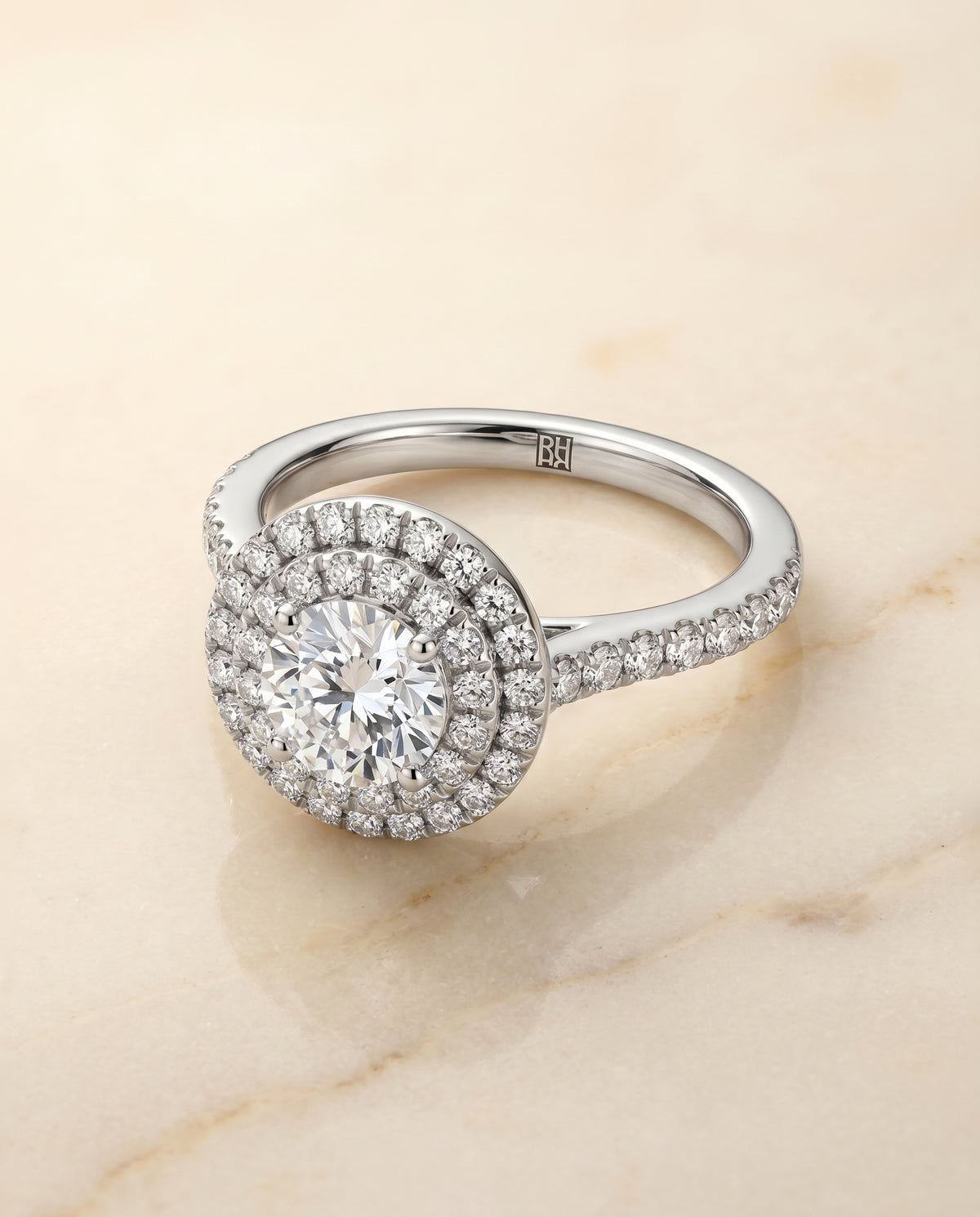 The Whitney round engagement ring setting in Platinum | RockHer