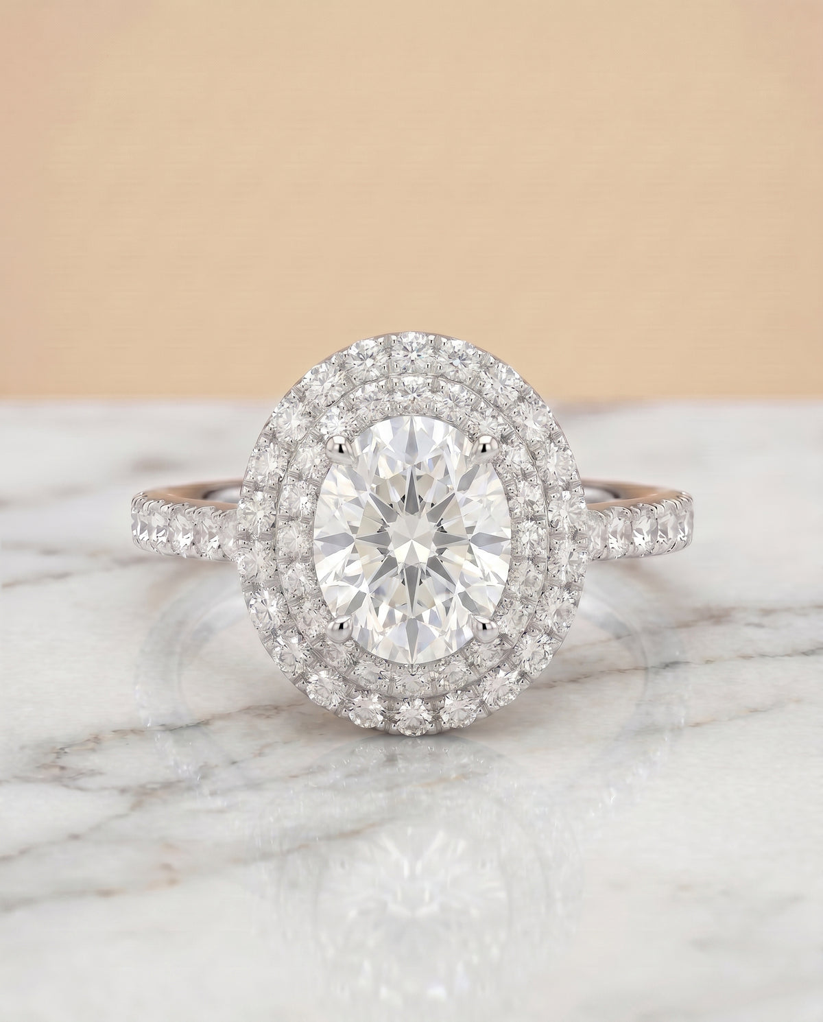 The Whitney oval engagement ring setting in Platinum | RockHer