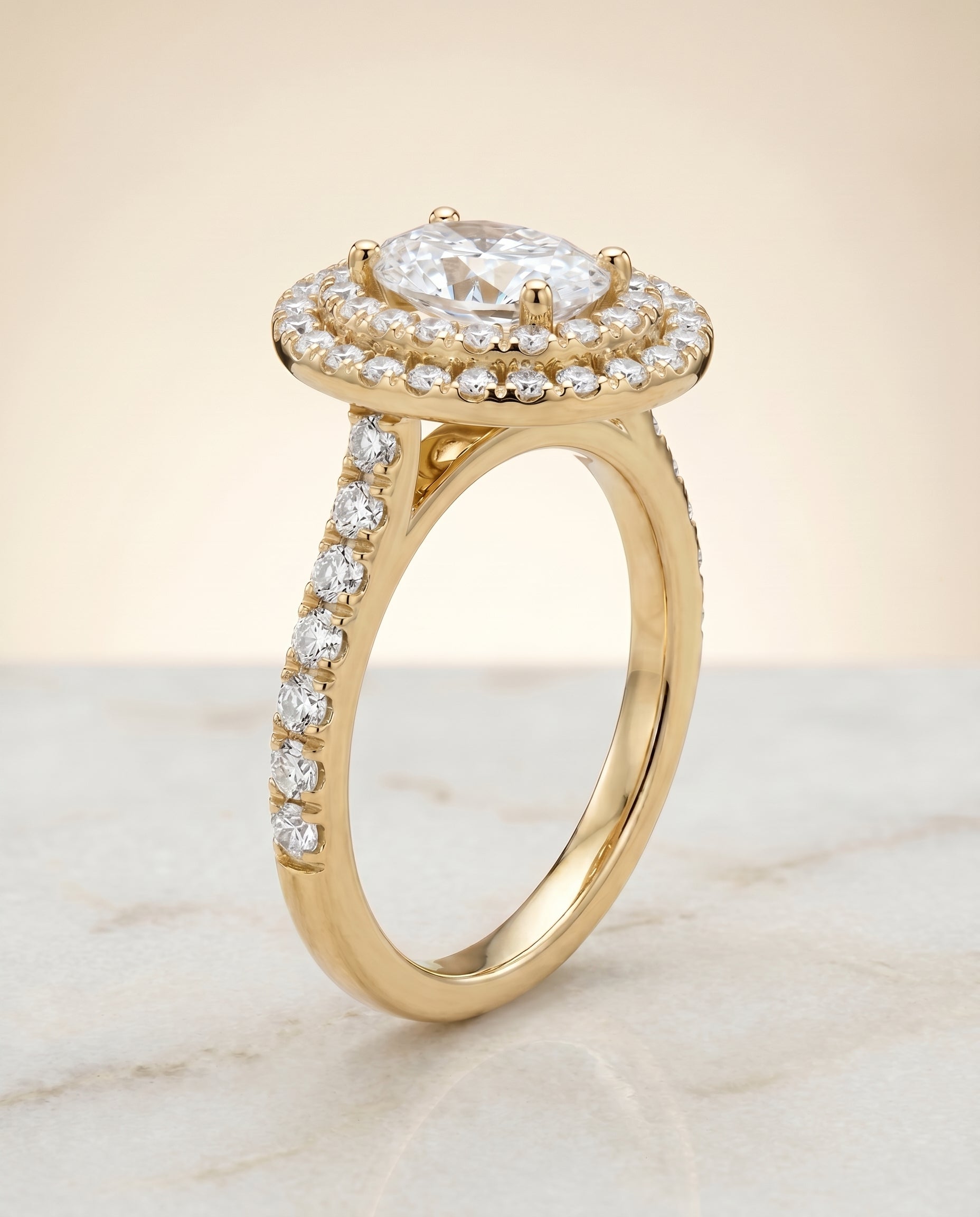 The Whitney setting for oval diamonds, made to order in 18K Yellow Gold | RockHer