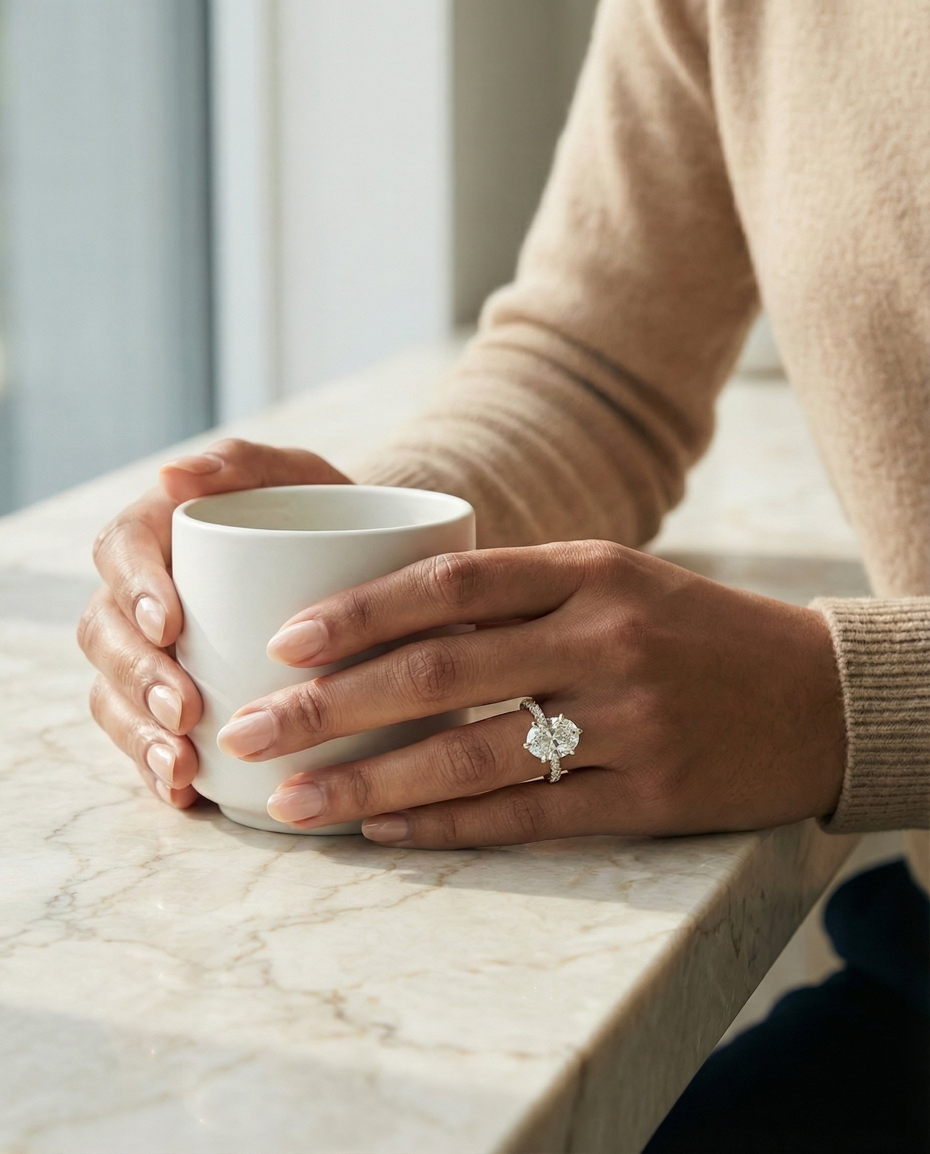 Made to order: The Daisy oval engagement ring setting in 18K Yellow Gold | RockHer