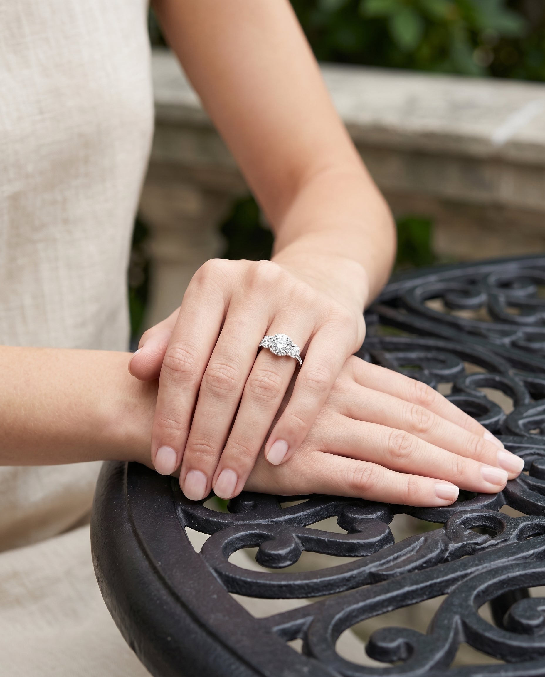 Made to order: The Andrea round engagement ring setting in Platinum | RockHer