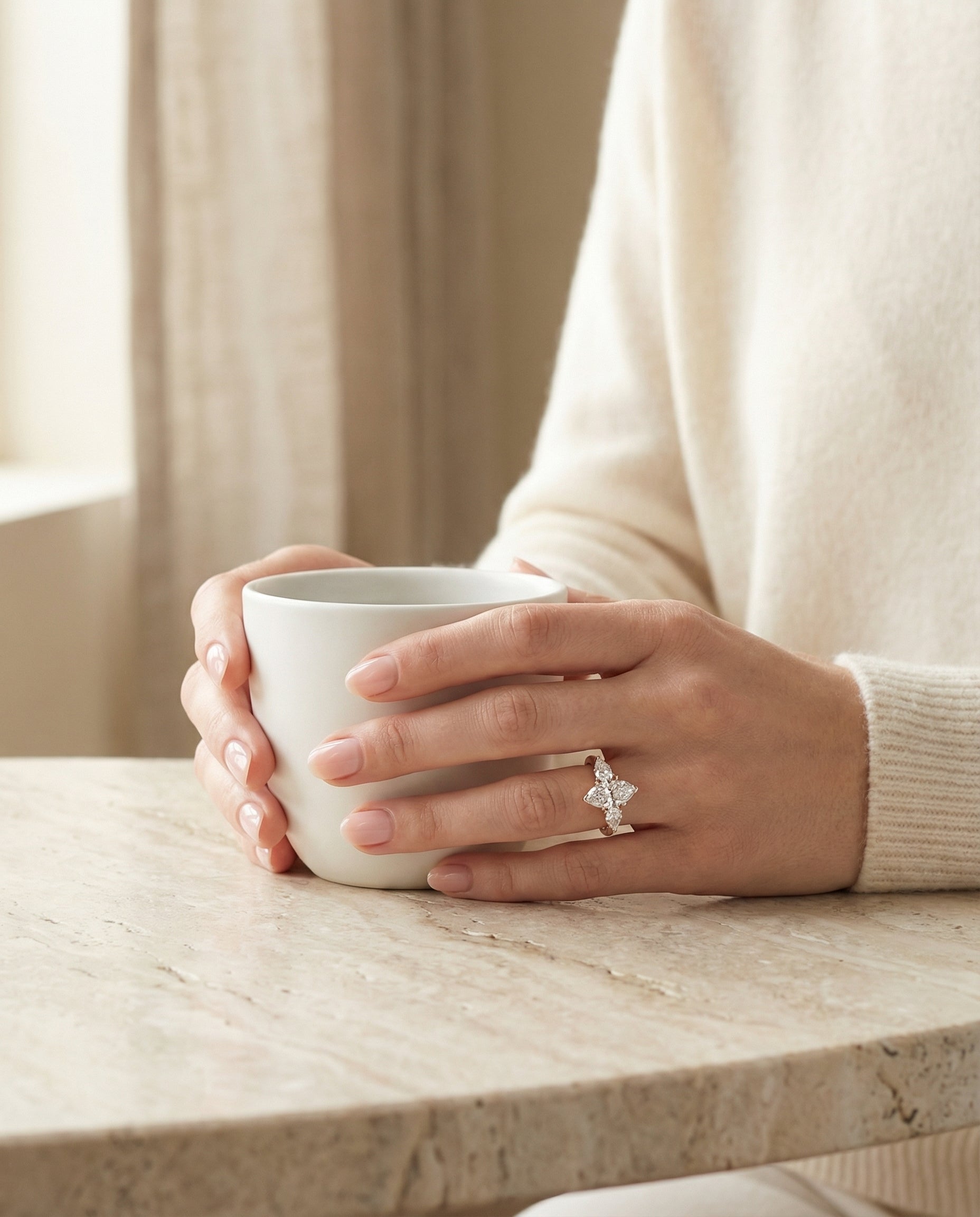 Made to order: The Angelica marquise engagement ring setting in 14K Rose Gold | RockHer