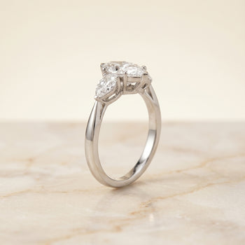 The Angelica Three Stone Matched Marquise Engagement Ring Setting in Platinum