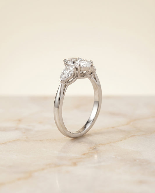 Three Stone Matched Shape Marquise in Platinum