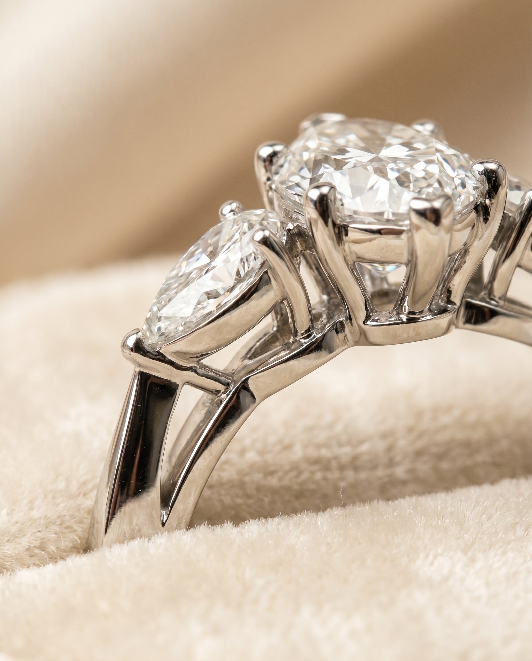 Platinum band of The Angelica marquise engagement ring setting | RockHer