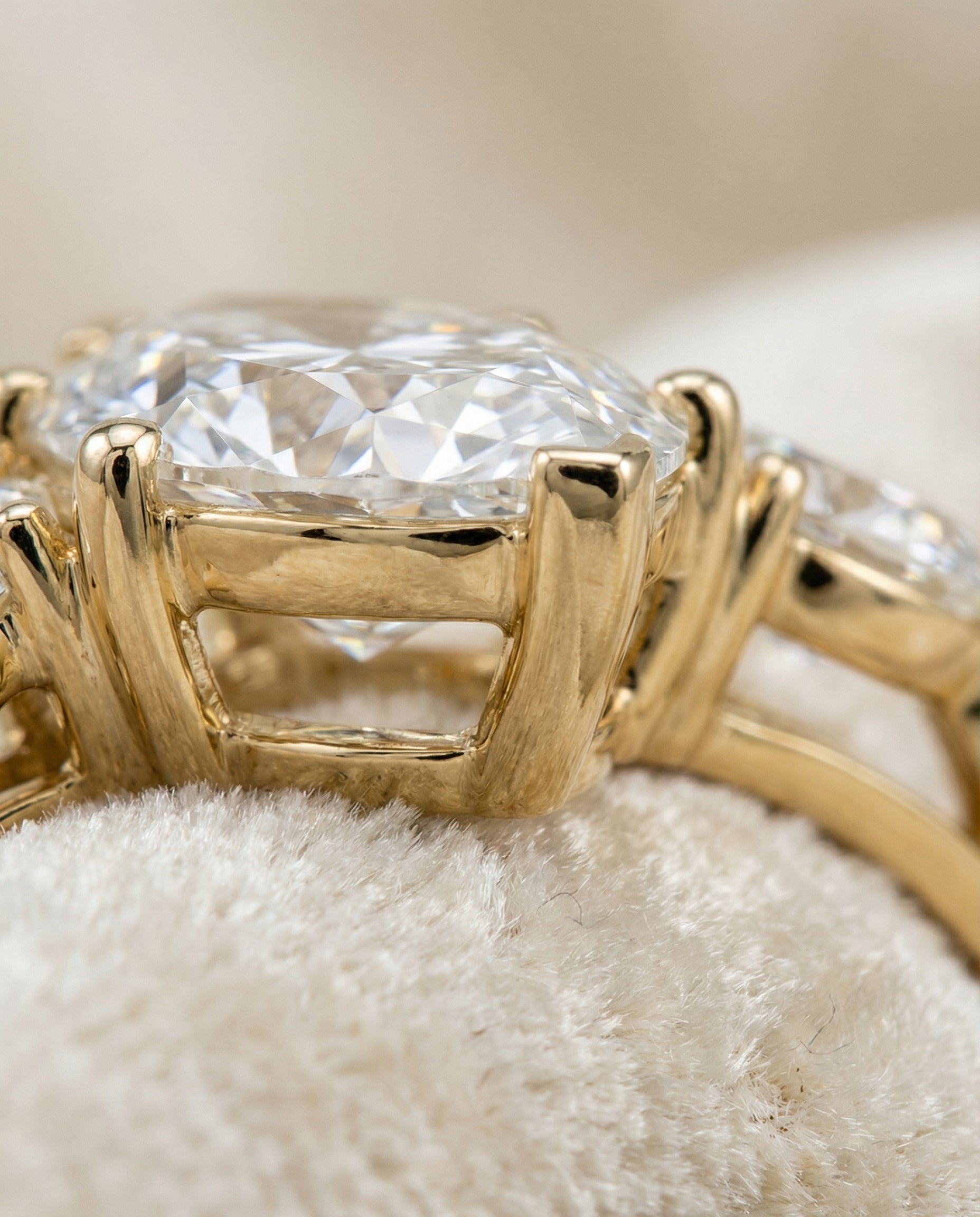 18K Yellow Gold band of The Angelica marquise engagement ring setting | RockHer