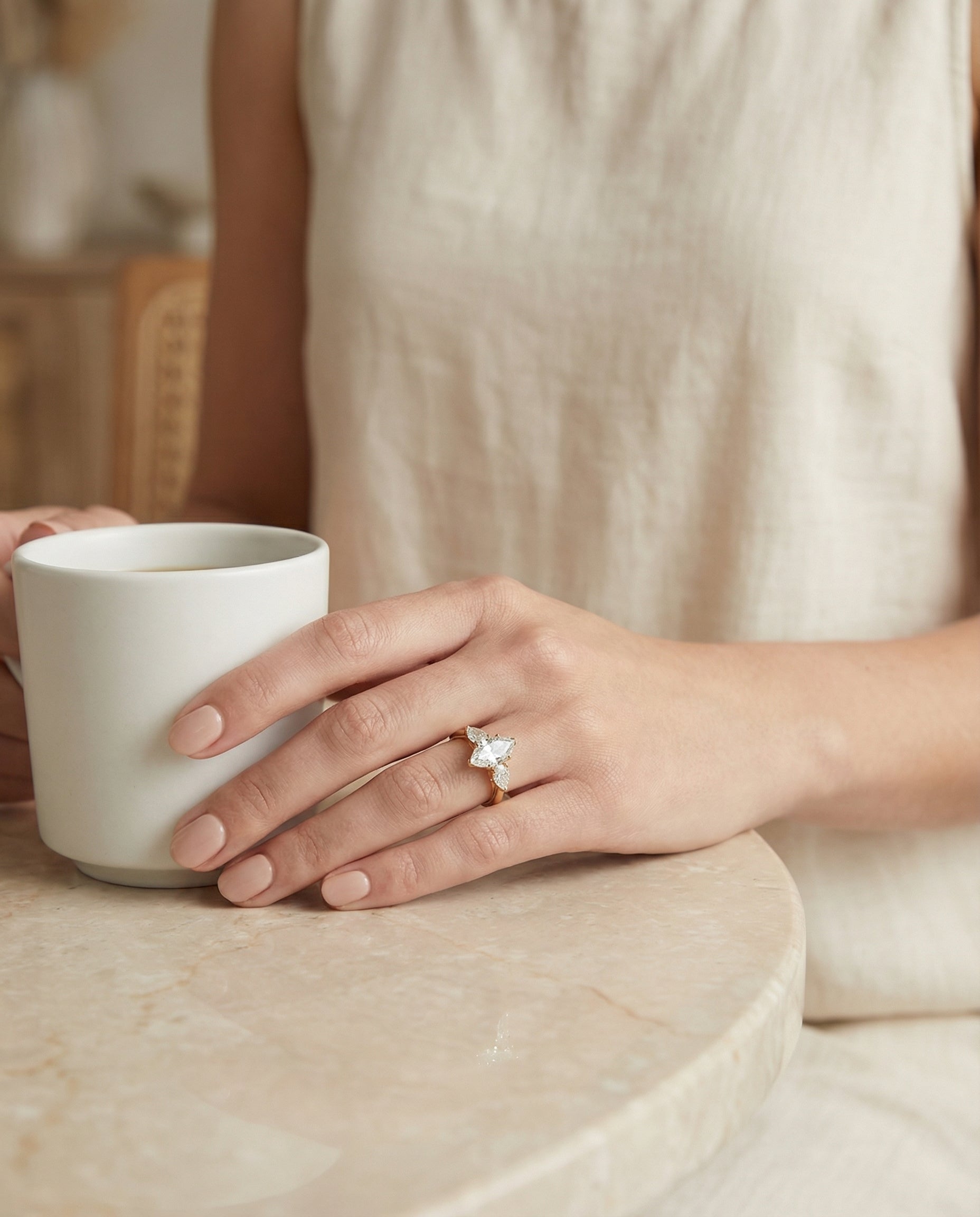 Made to order: The Angelica marquise engagement ring setting in 18K Yellow Gold | RockHer