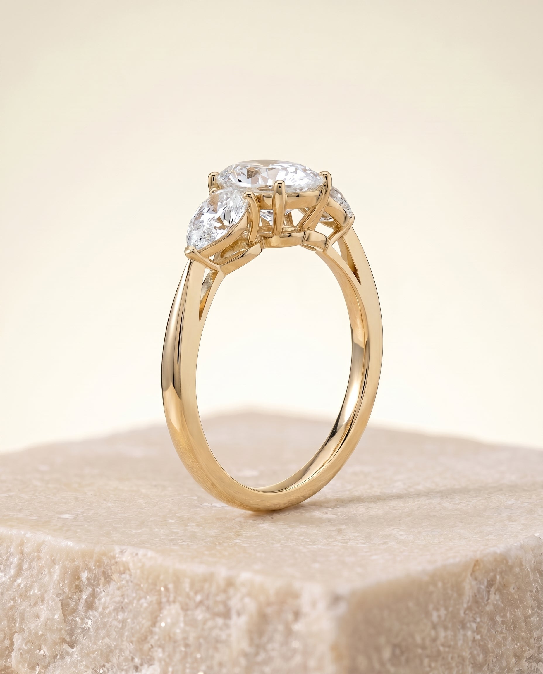 The Angelica setting for oval diamonds, made to order in 18K Yellow Gold | RockHer