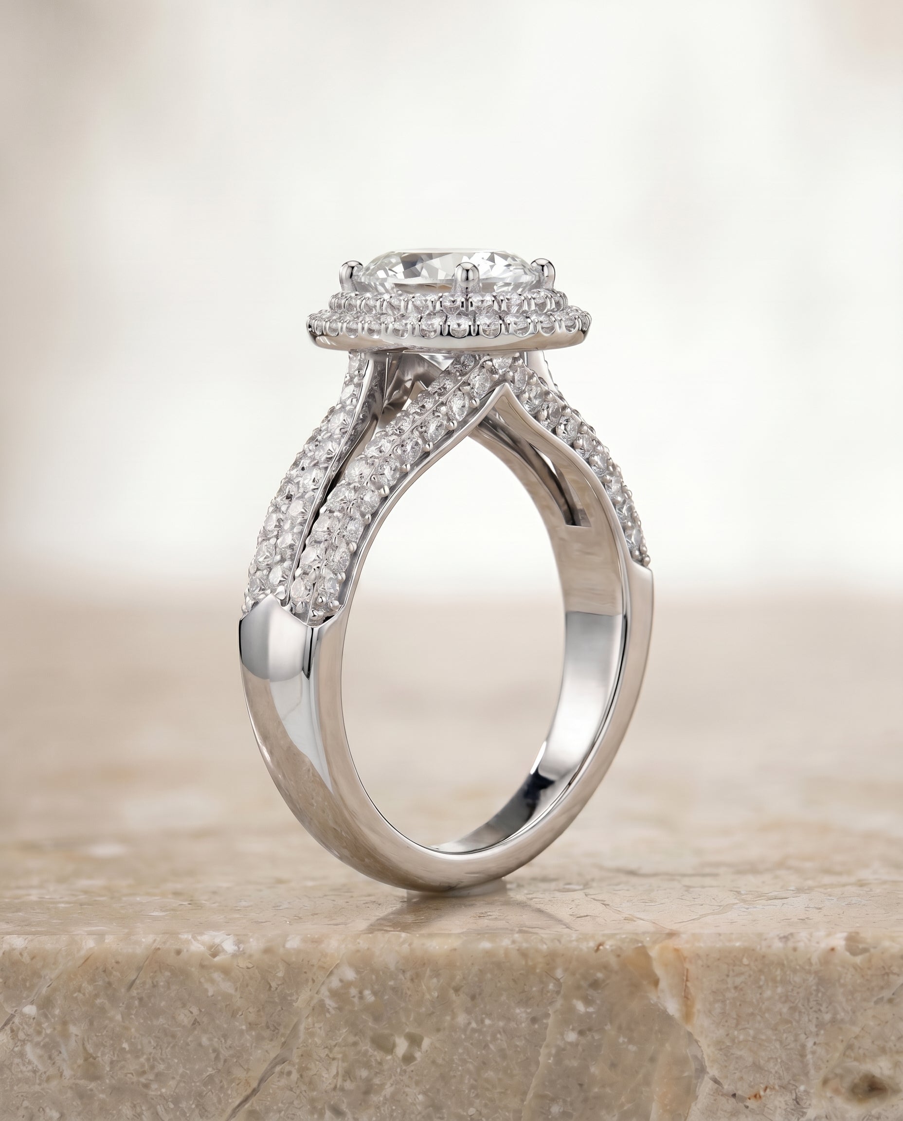 The Mariah setting for oval diamonds, made to order in Platinum | RockHer