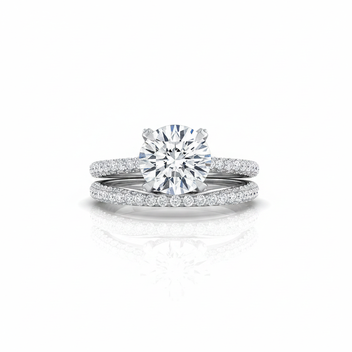 The Tina Matching Wedding Band, Round in 18K White Gold | RockHer