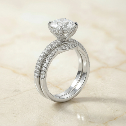 The Tina Matching Wedding Band, Cushion in Platinum