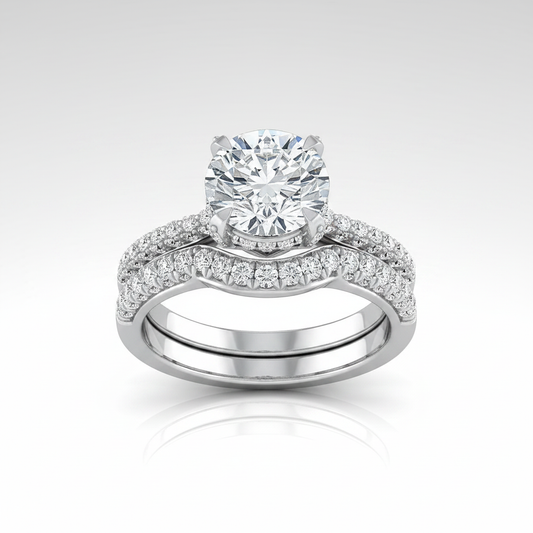 The Tina Matching Wedding Band, Round in Platinum