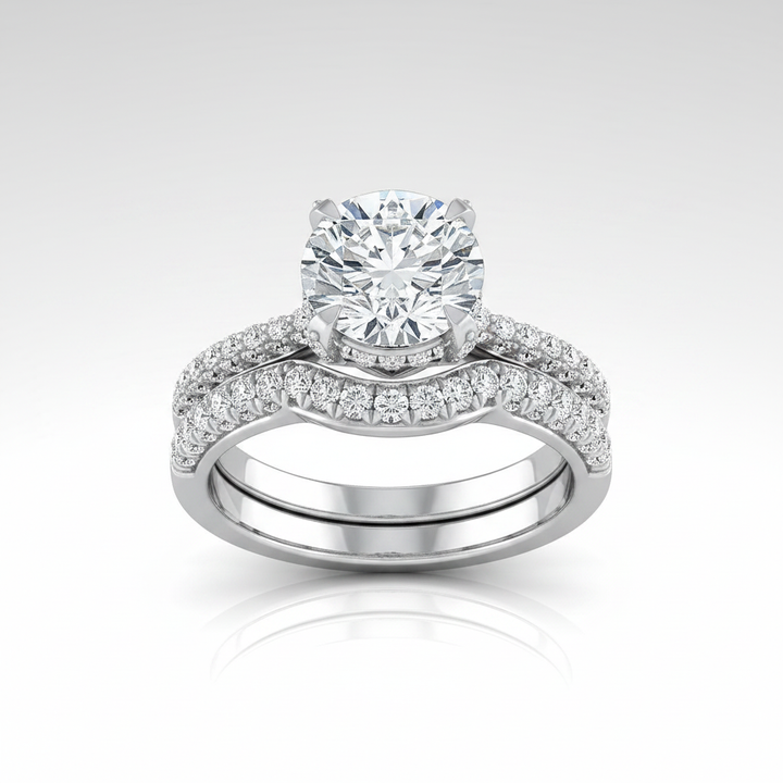 The Tina Matching Wedding Band, Round in Platinum | RockHer
