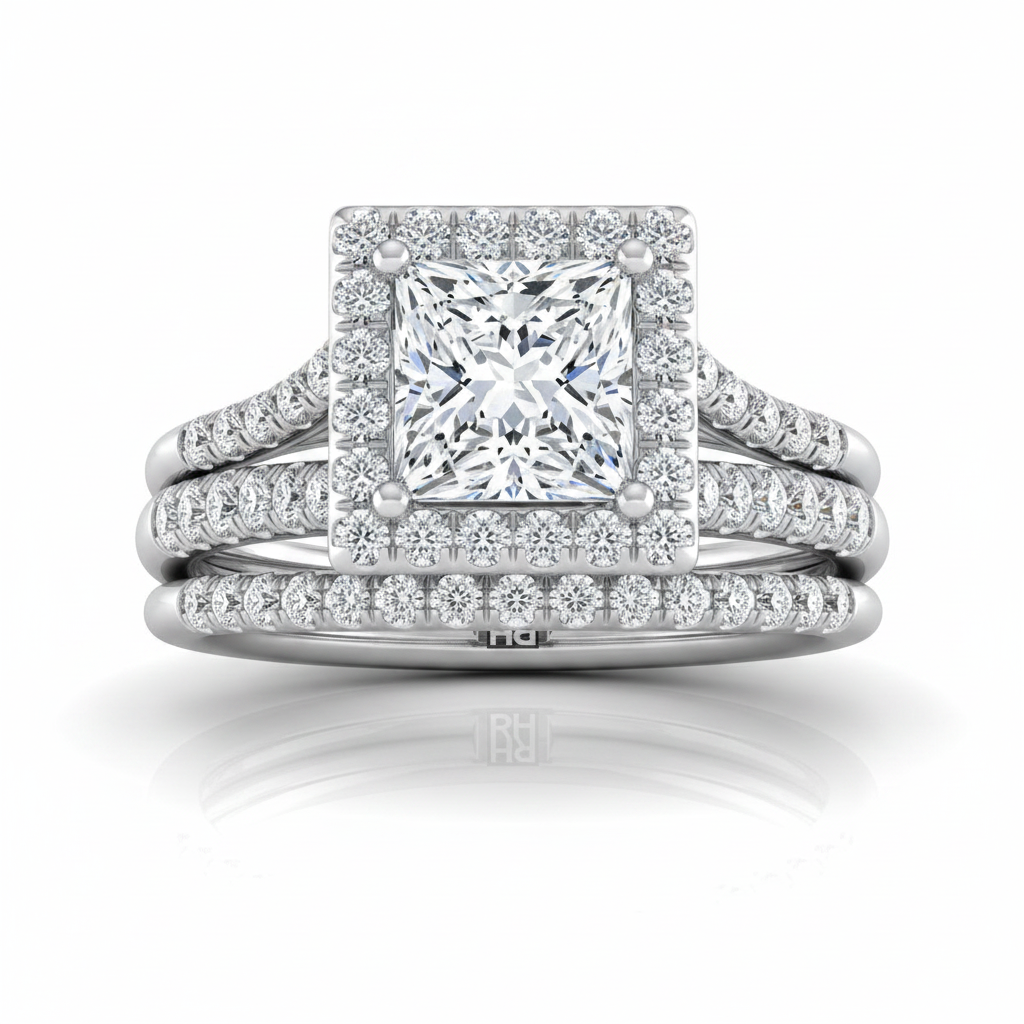 The Toni Matching Wedding Band, Princess in Platinum