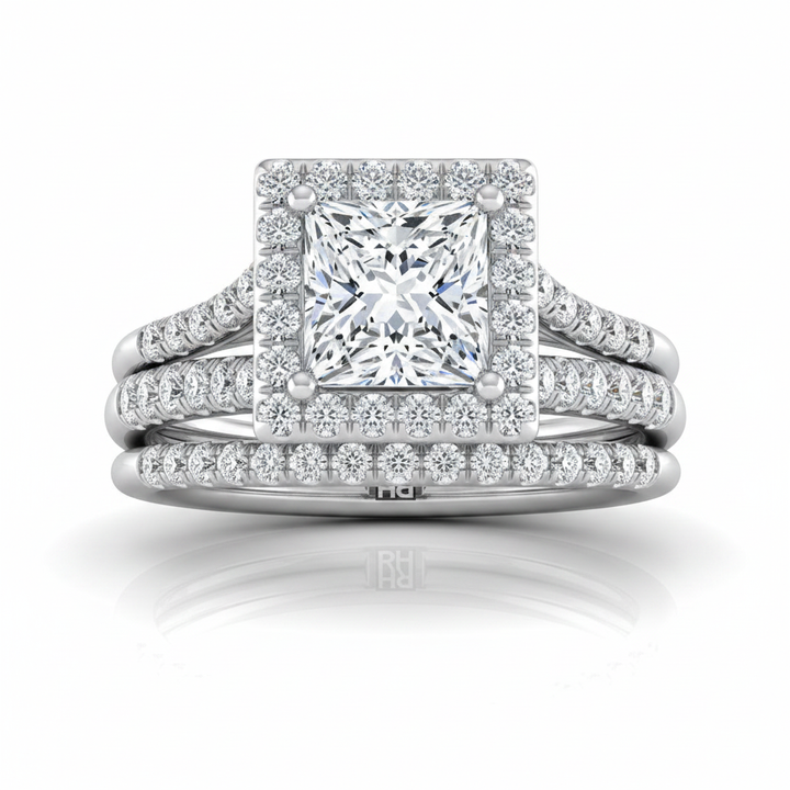 The Toni Matching Wedding Band, Princess in Platinum | RockHer