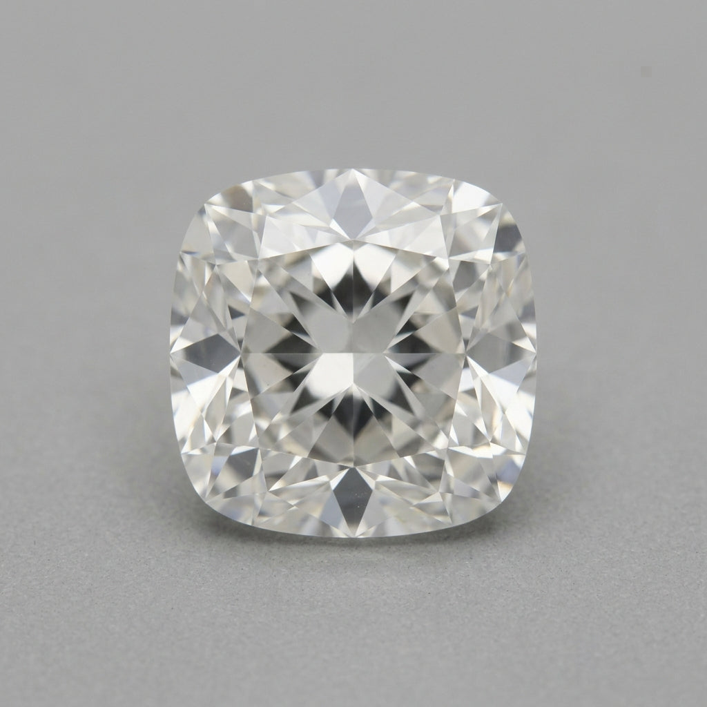 2 Carat Cushion Lab Grown Diamond, top-down face-up view