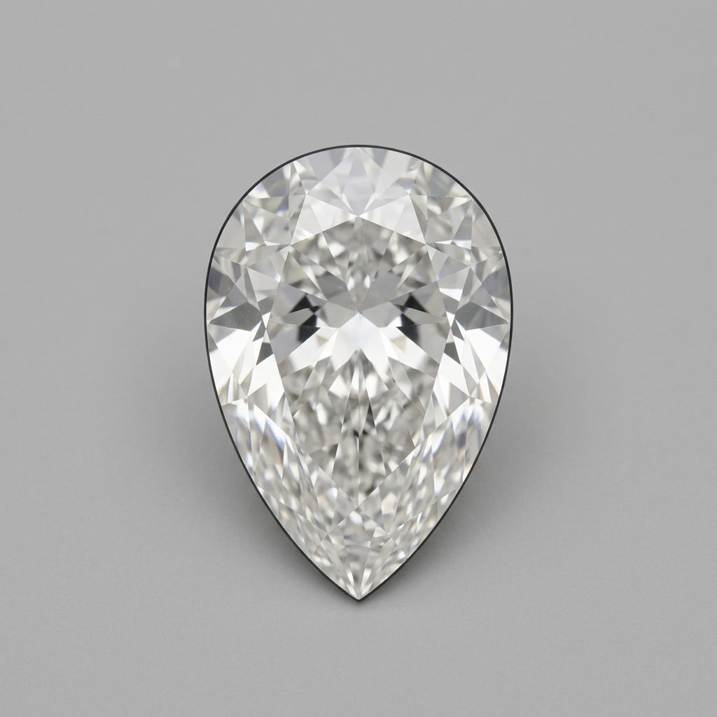 2-1/2 Carat Pear Lab Grown Diamond, top-down face-up view