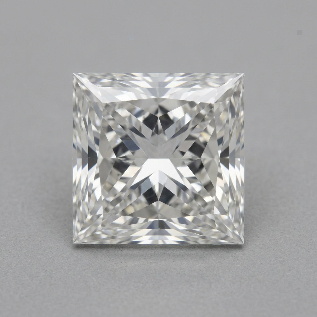 1-1/4 Carat Princess Lab Grown Diamond, top-down face-up view
