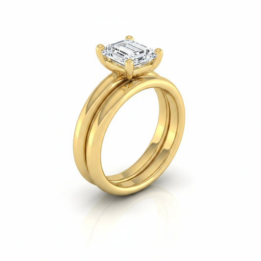 The Tori Matching Wedding Band, Emerald in 18K Yellow Gold