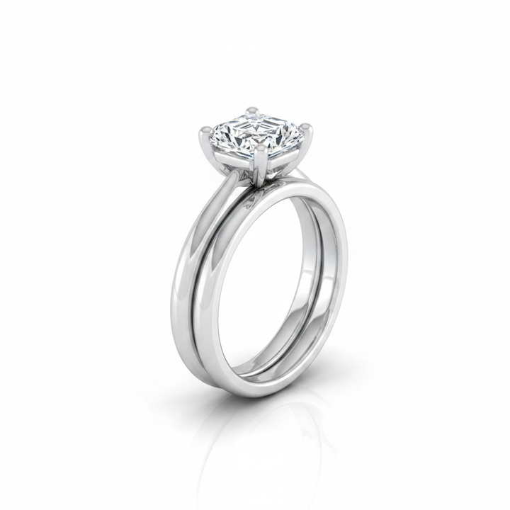 The Tori Matching Wedding Band, Asscher in Platinum | RockHer