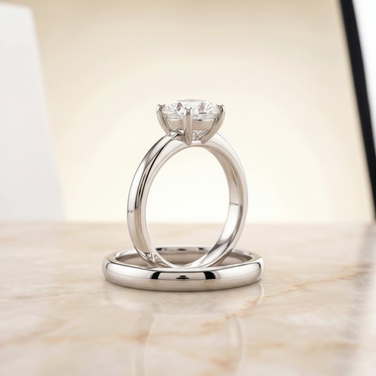 The Tori Matching Wedding Band, Oval in Platinum