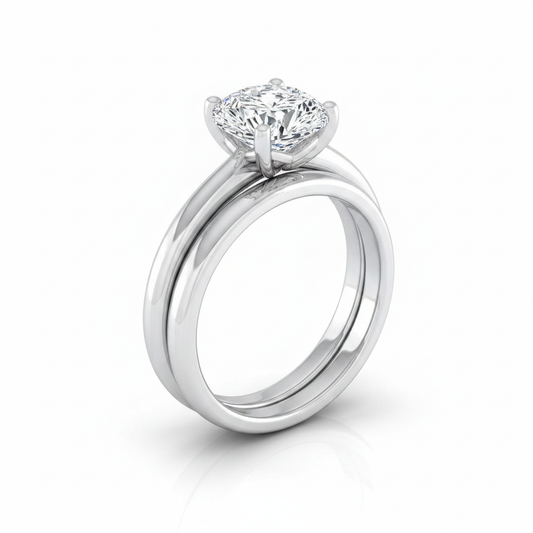 The Tori Matching Wedding Band, Pear in Platinum