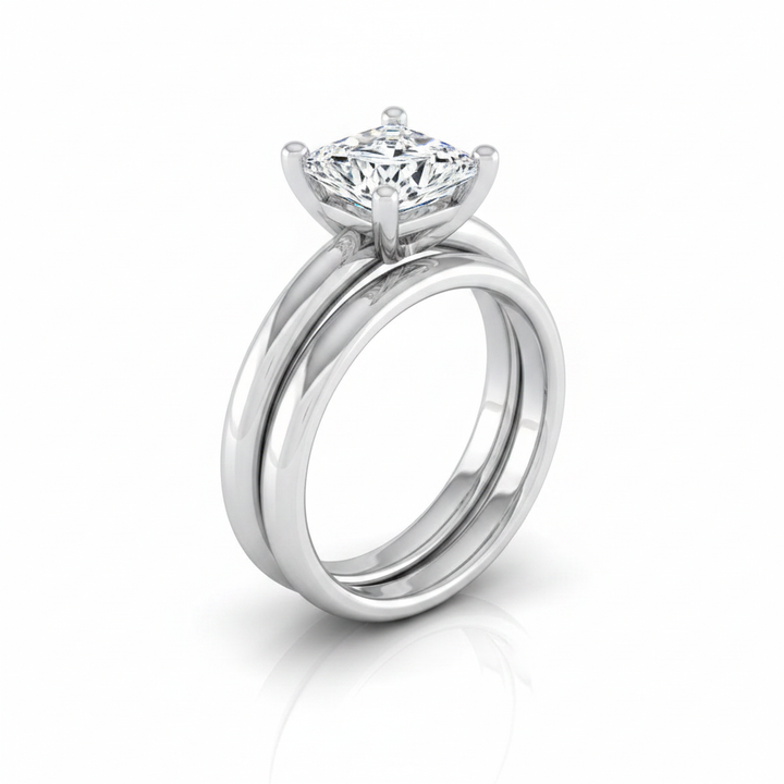 The Tori Matching Wedding Band, Princess in Platinum | RockHer