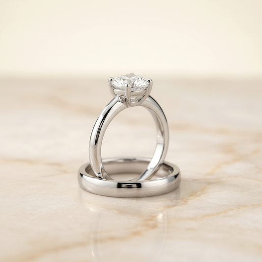 The Tori Matching Wedding Band, Round in Platinum