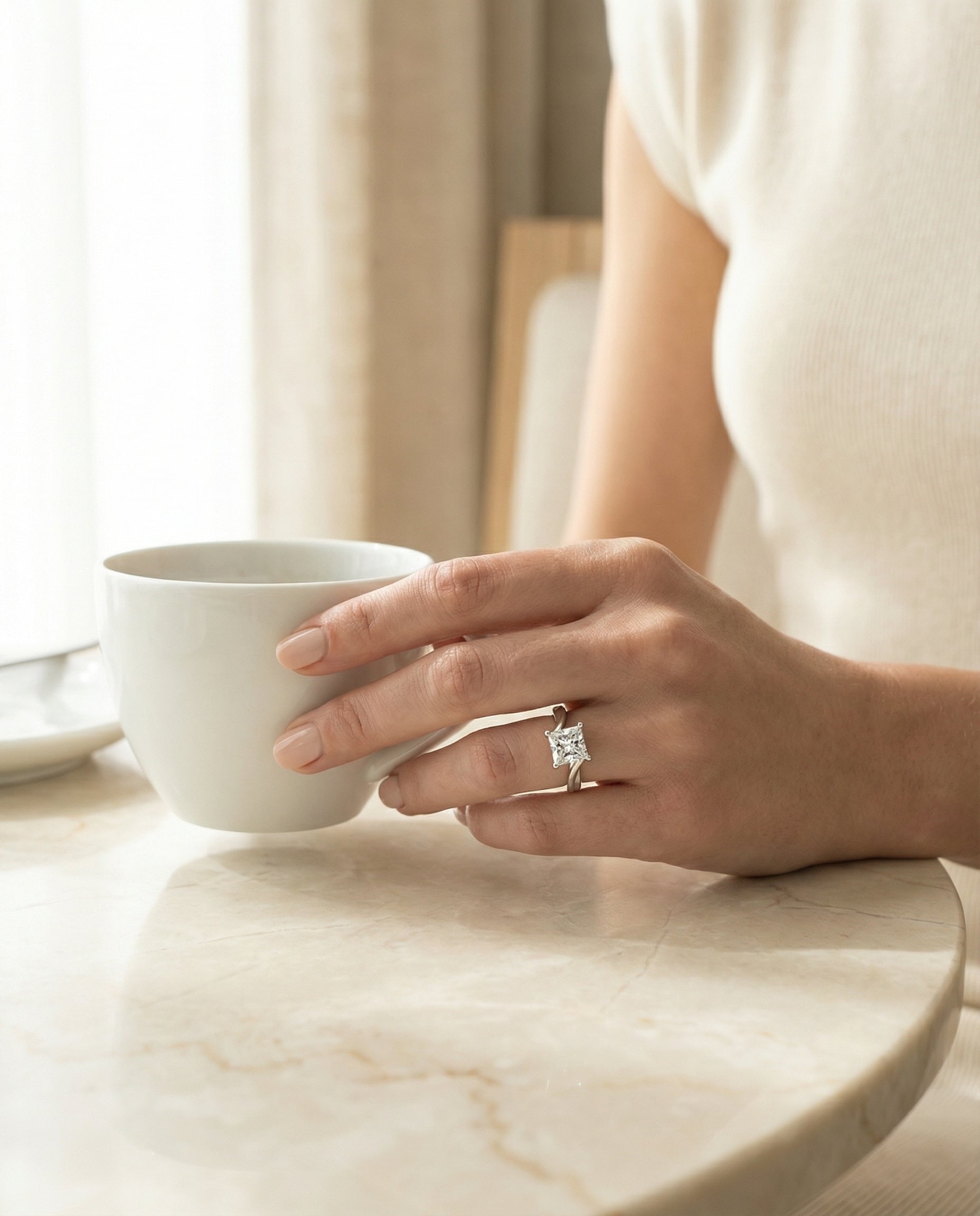 Made to order: The Joplin princess engagement ring setting in 18K White Gold | RockHer