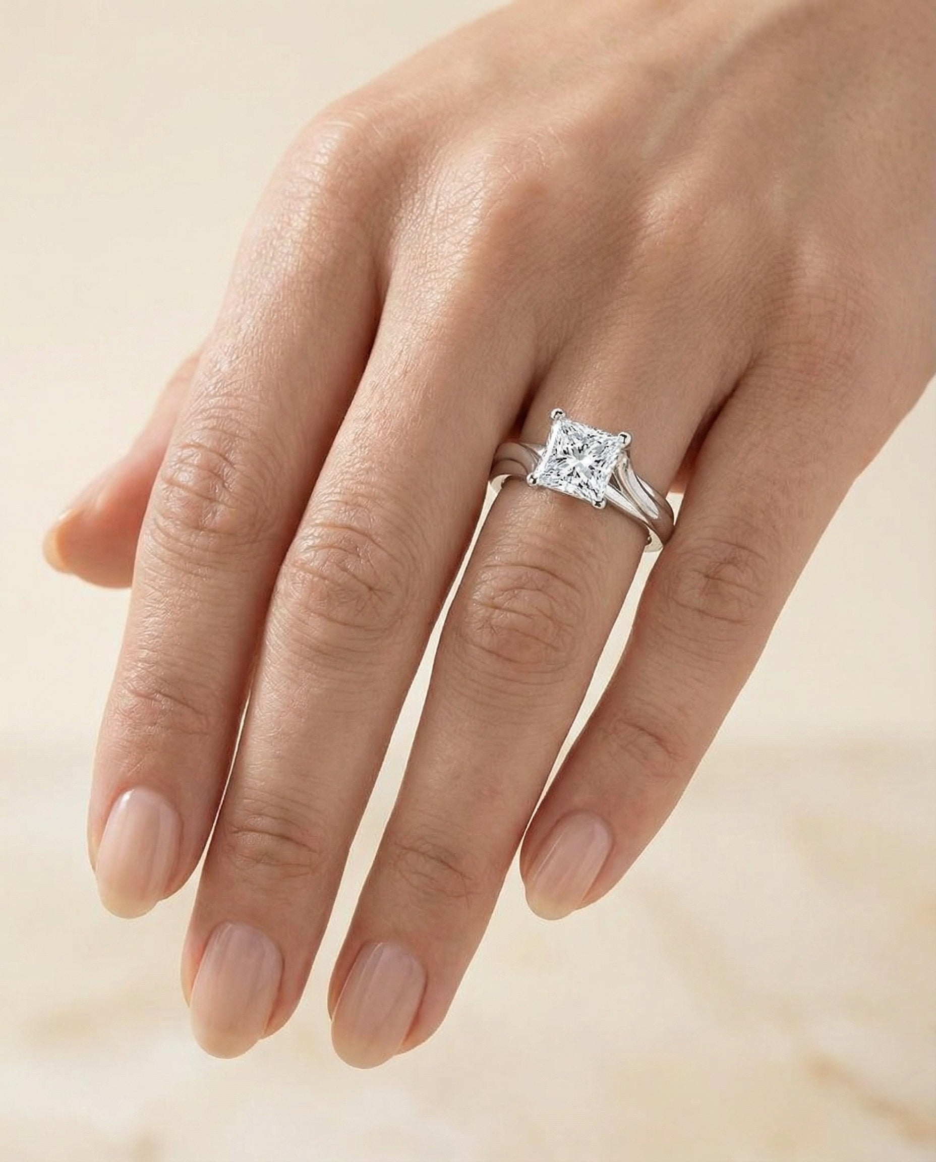 The Joplin setting for princess diamonds, made to order in 18K White Gold | RockHer