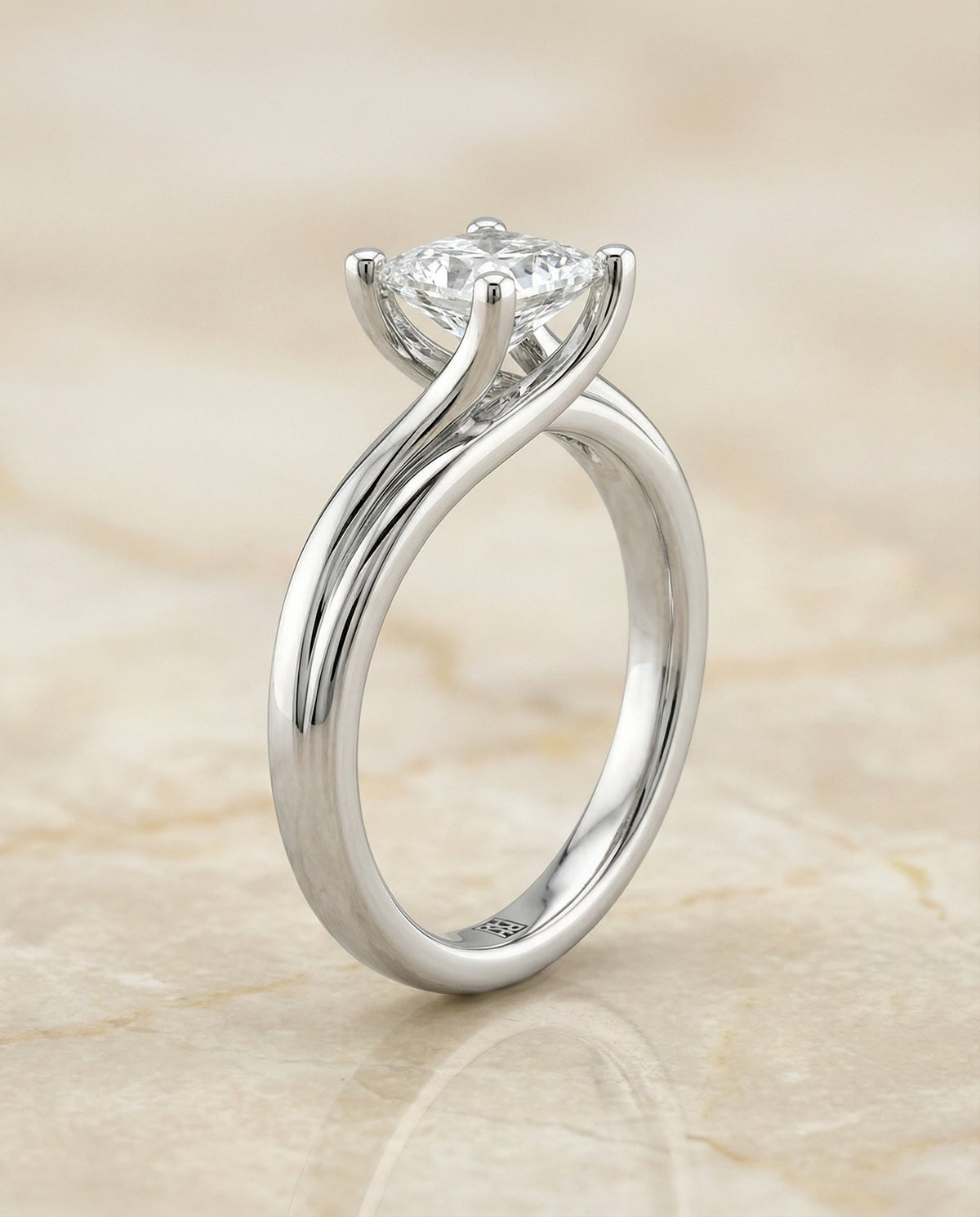 The Joplin princess engagement ring setting in 18K White Gold | RockHer
