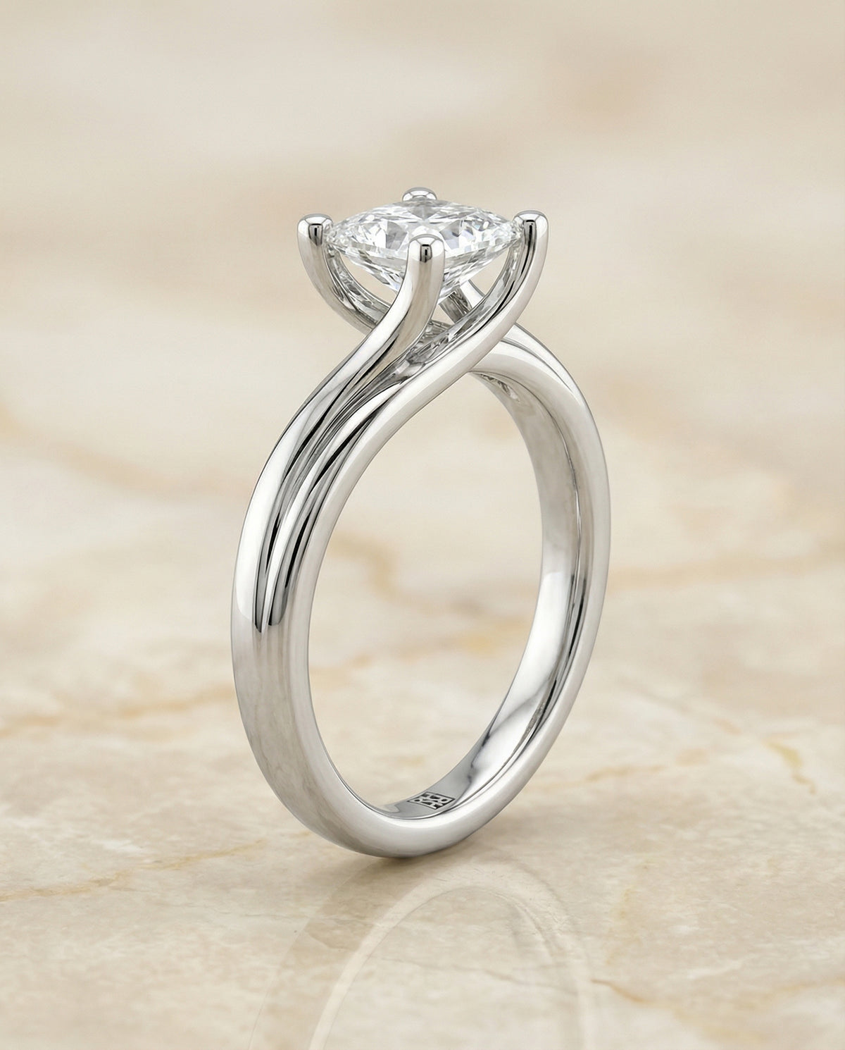 The Joplin princess engagement ring setting in Platinum | RockHer