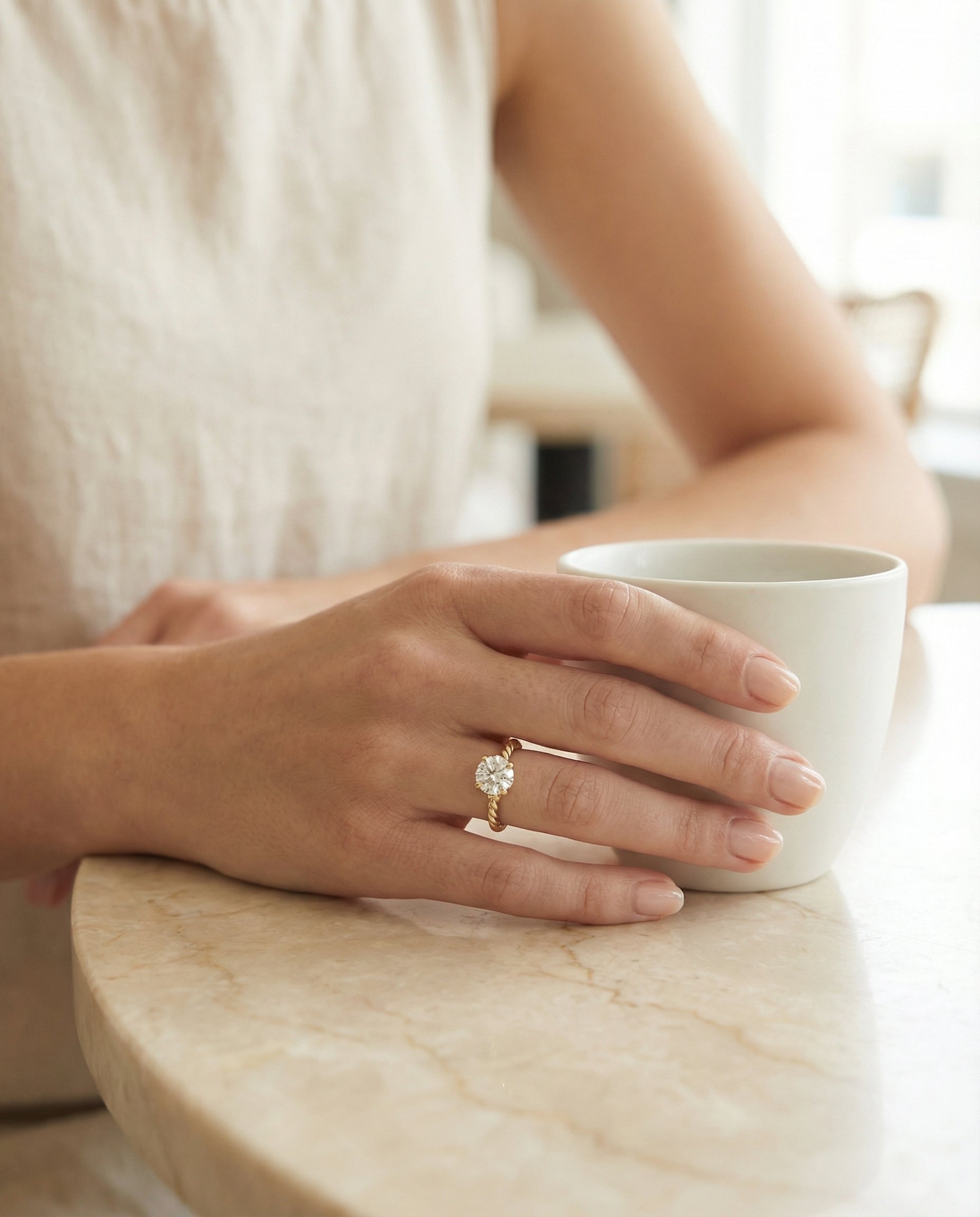 Made to order: The Charlie round engagement ring setting in 18K Yellow Gold | RockHer
