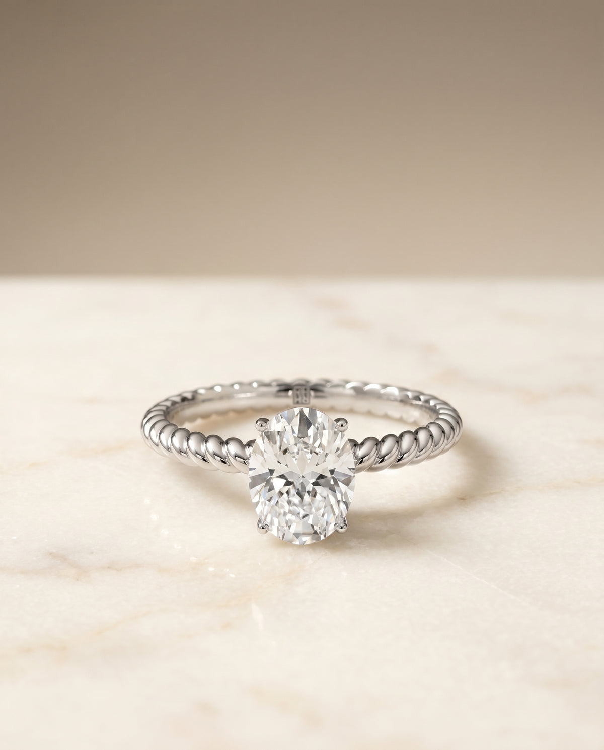The Charlie oval engagement ring setting in Platinum | RockHer