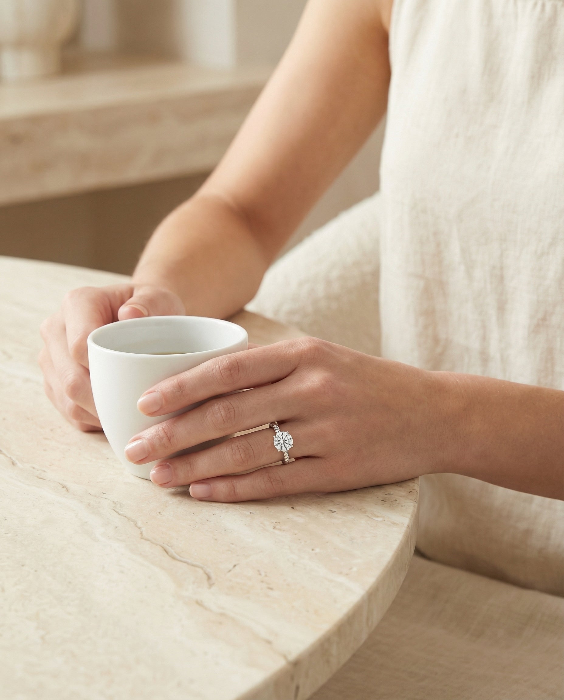 Made to order: The Charlie round engagement ring setting in Platinum | RockHer